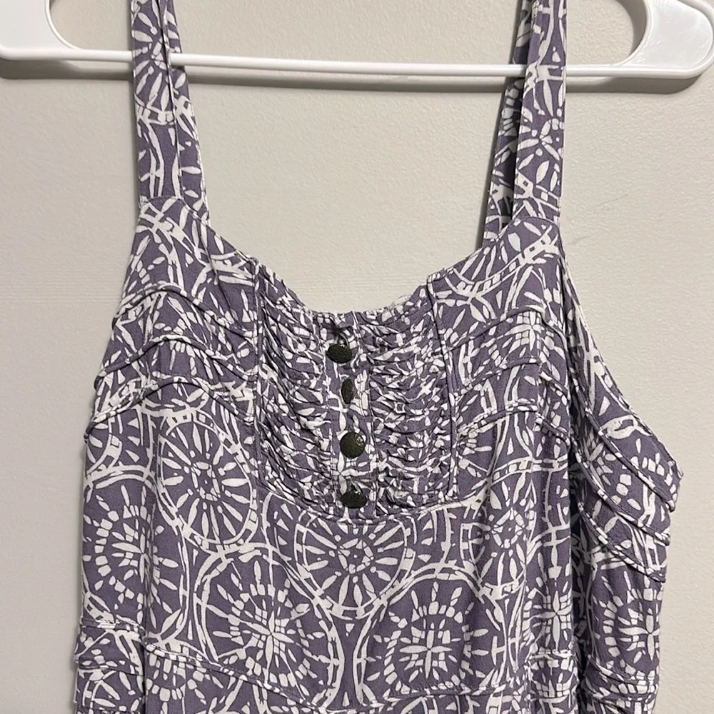 Denim 24/7 Purple and White Tank Maxi Sundress Size 18 Ruffle - Picture 2 of 7